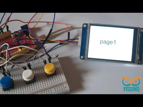 Nextion Display Page Change with Arduino and Visuino