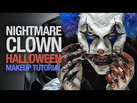 Nightmare clown halloween makeup tutorial