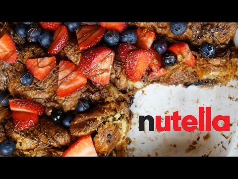 Nutella Croissant French Toast Bake (Casserole) - ASMR - Treat Factory