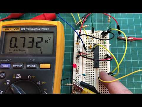 On Off latch circuit on Arduino or UC. One Push button. One pin. Discrete component.