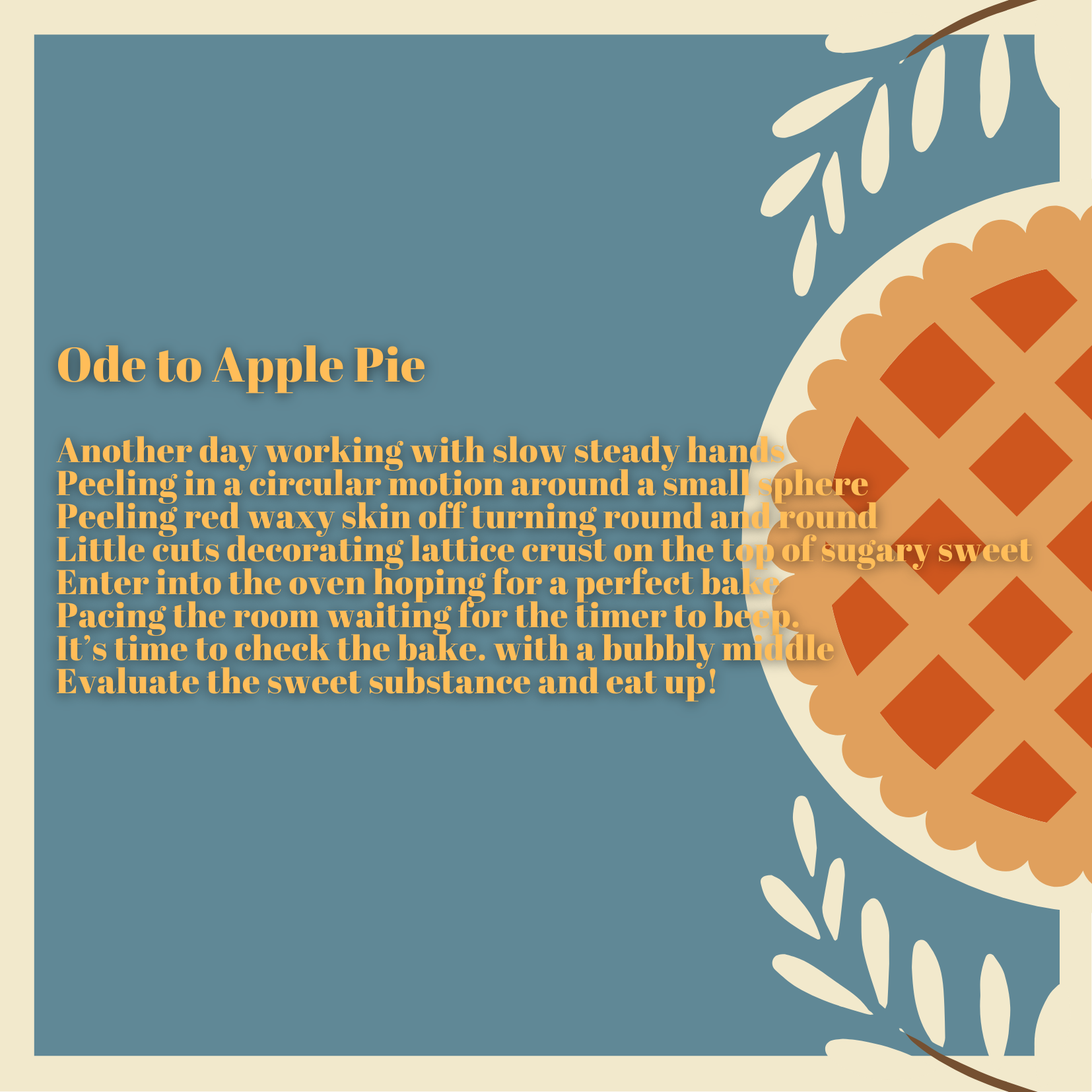 Orange Pie and Leaves Border Thanksgiving Invitation.png