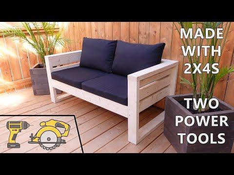 Outdoor Sofa from 2x4s! - Easiest build on Youtube!