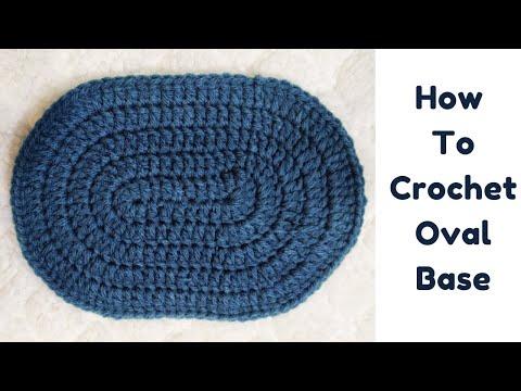 Oval Crochet Base For Bags Baskets Tutorial with Double Crochet