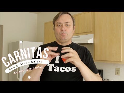 Oven Carnitas with Red and Green Raw Salsas Recipe /  subt&amp;iacute;tulos en espa&amp;ntilde;ol