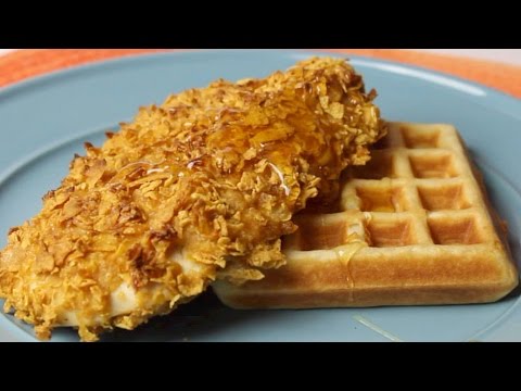 Oven Fried Chicken and Waffles