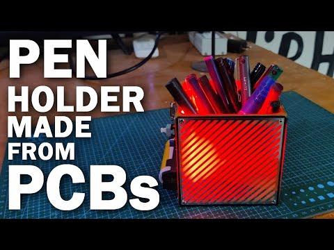 OverEngineered Pen Holder Made from PCBs