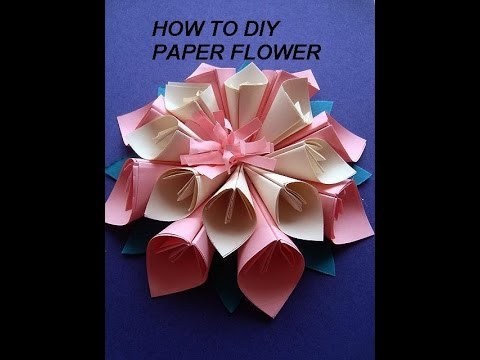 PAPER FLOWER, KANZASHI how to diy, paper crafts, wall decor, paper art, wedding decor