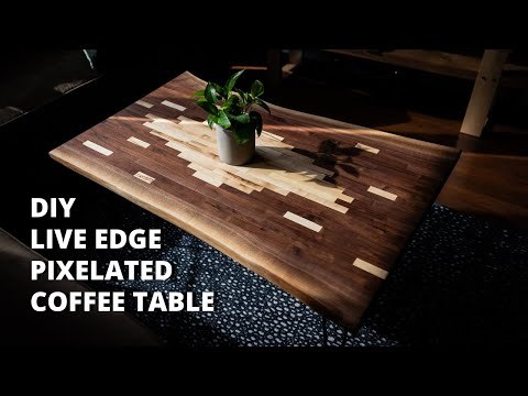 PIXELATED LIVE EDGE COFFEE TABLE // WOODWORKING // DIY