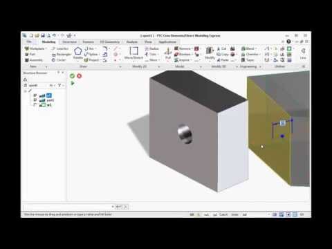 PTC Creo Elements Direct Modeling Express tutorial 2, part 1 - basic technique