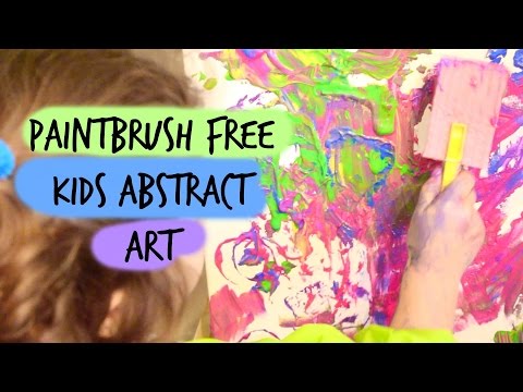 Paintbrush free recycled abstract kids art