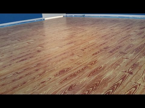 Painted Plywood Floors - Basketball Court - Applying the Gel Stain