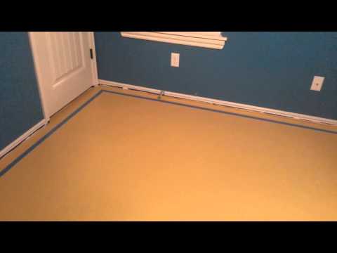 Painted Plywood Floors - Basketball Court - Base Coat + Border