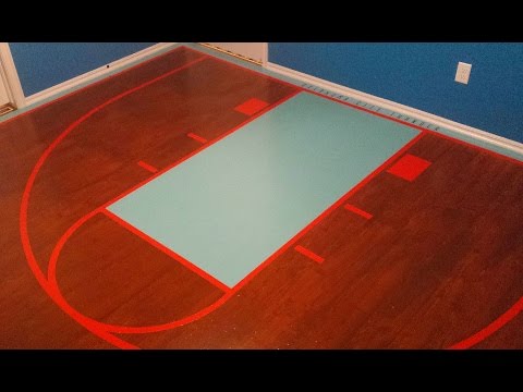 Painted Plywood Floors - Basketball Court - Final Results!!