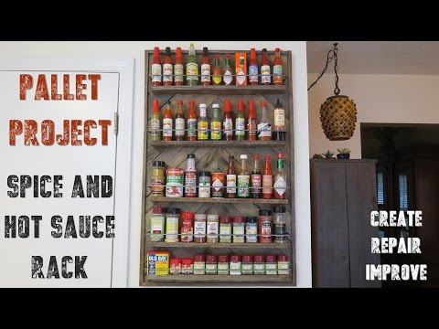 Pallet Project - Spice &amp;amp; Hot Sauce Rack