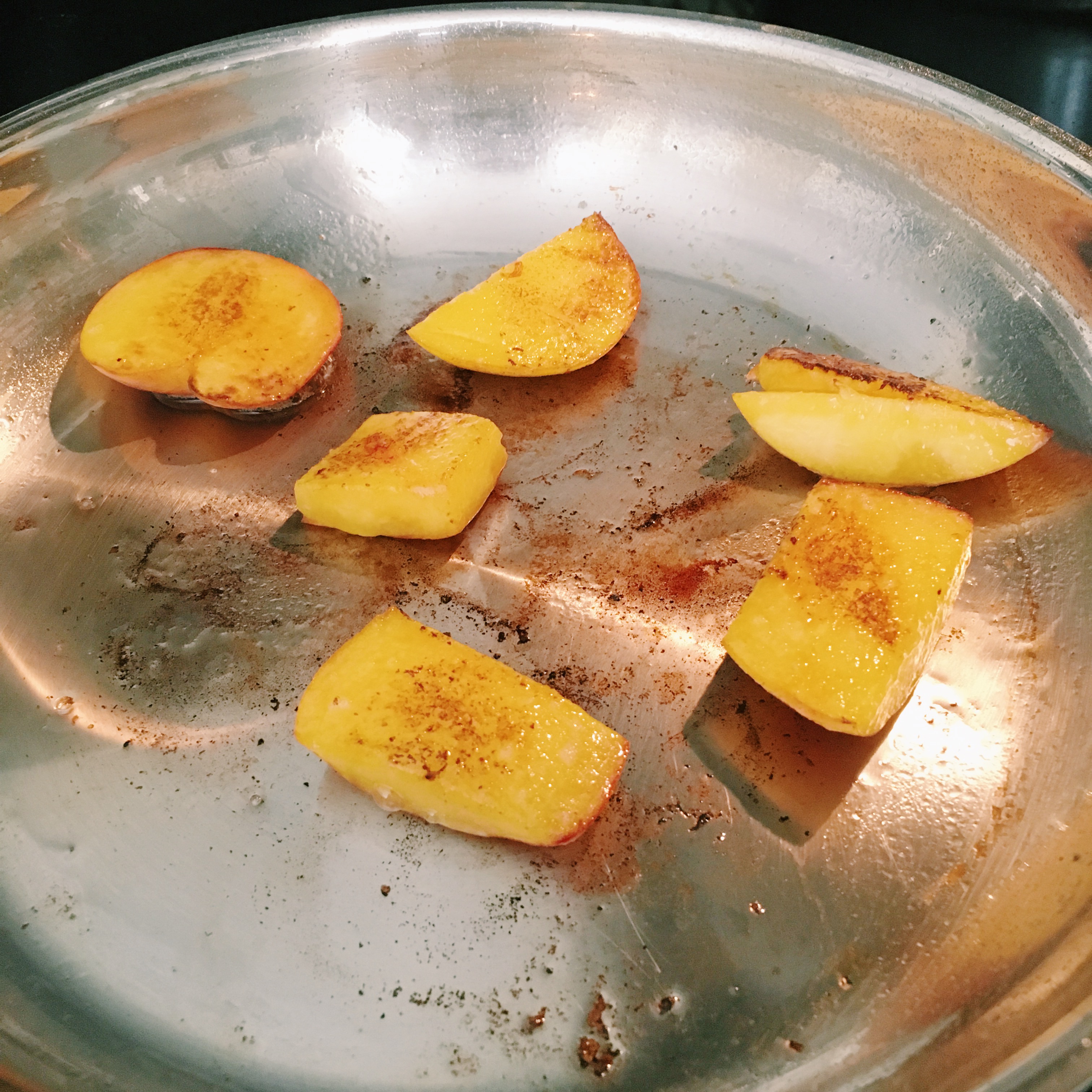 Pan Seared Peach with Ice Cream.JPG