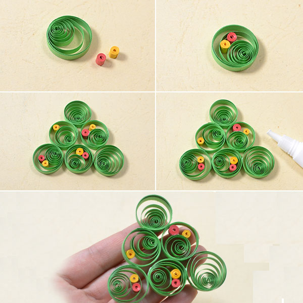 Pandahall Tutorial on How to Make a 3D Paper Quilling Christmas Tree Card600600.jpg