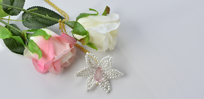 Pandahall Tutorial on How to Make a White Pearl Flower Pendant Necklace680330.jpg