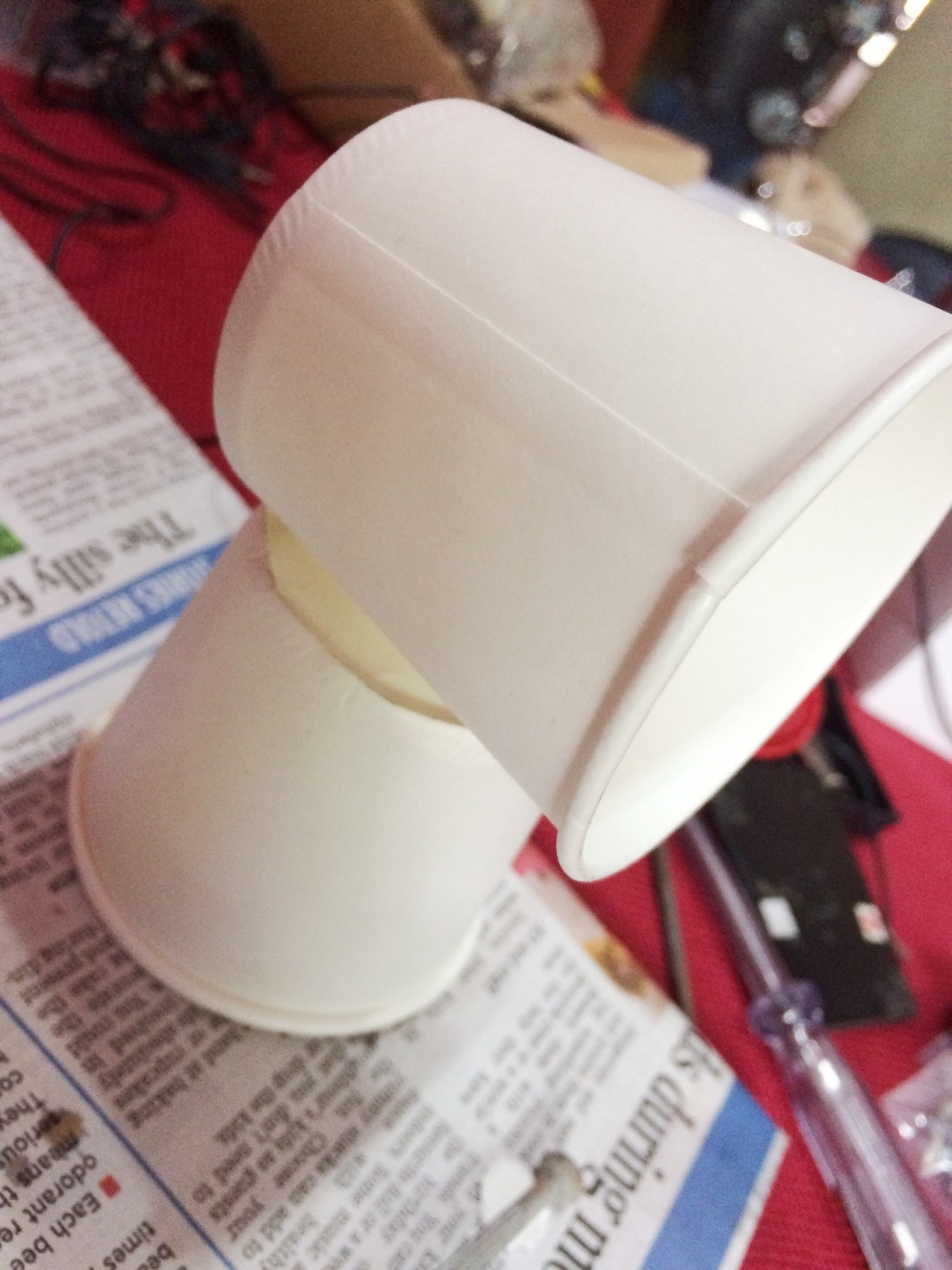 Paper cone and stand after pasting.JPG