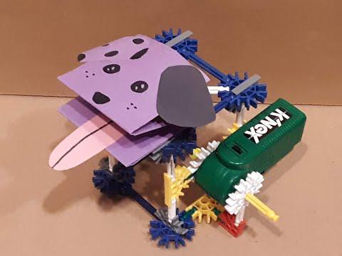 Paper dog puppet K'nex contraption