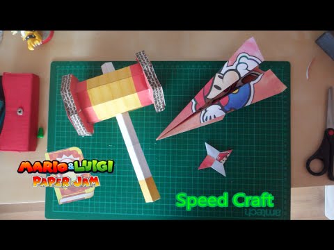 Papercraft &amp;amp; Origami: Avion, Shuriken Mario et Marteau Trio, Les items Paper Jam Bros!