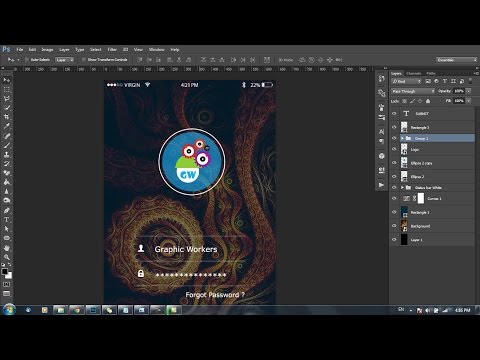 Photoshop UI design tutorial |  App designing | App Login screen Design