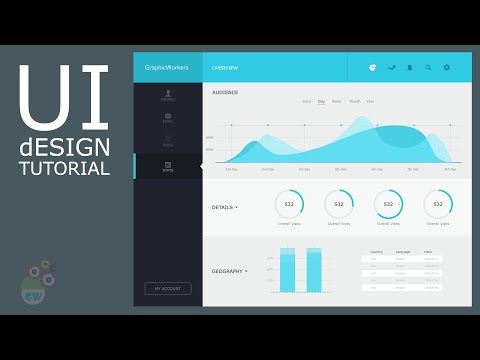 Photoshop UI design tutorial | Analytics Dashboard Design