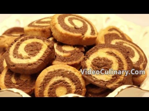 Pinwheel Cookies Recipe - Spiral Chocolate &amp;amp; Vanilla Sugar Cookies - VideoCulinary