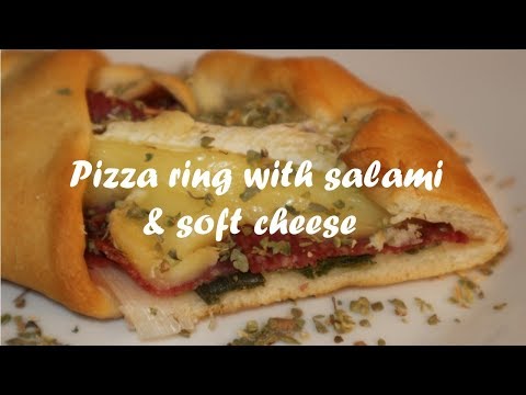 Pizza ring with salami &amp;amp; soft cheese recipe