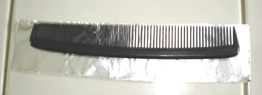 Place comb on top of foil.JPG