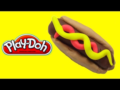 Play doh food cooking - Play doh hot dog - Play doh videos - How to make hot dog