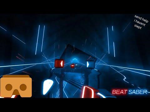 Playing Beat Saber using cardboard