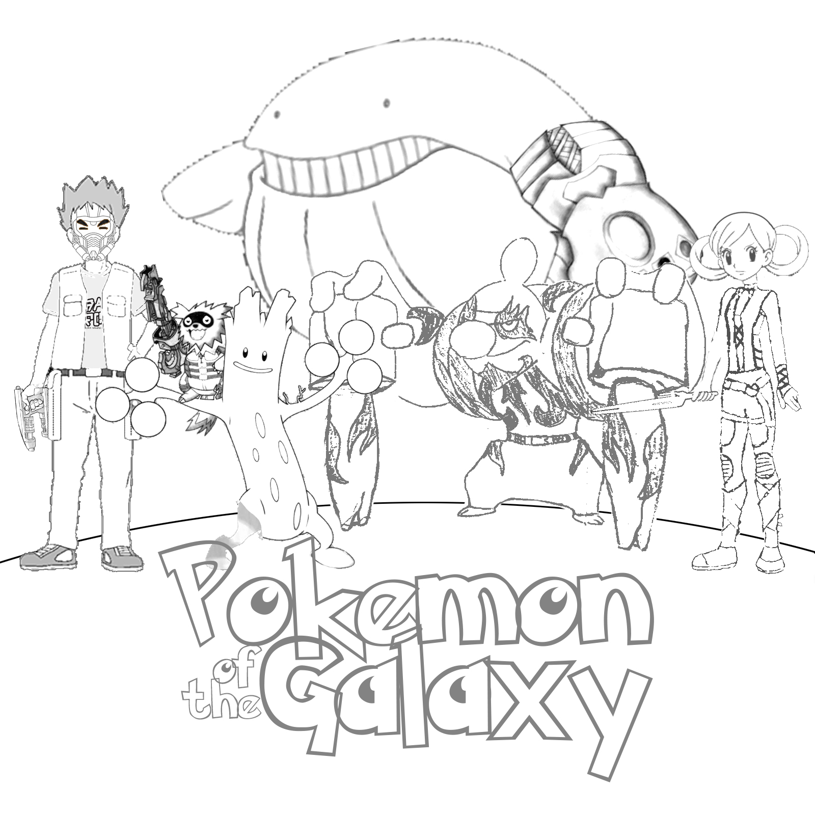 Pokemon of the Galaxy black and white.jpg