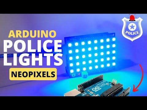 Police Lights using NeoPixel Shield for Arduino RGB LED