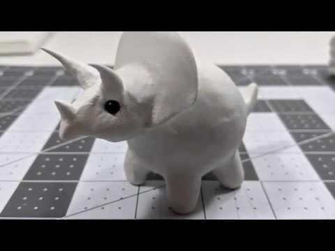 Polymer Clay Cute Triceratops Tutorial