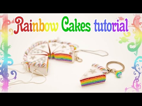 Polymer Clay Rainbow Cakes tutorial + GIVEAWAY!