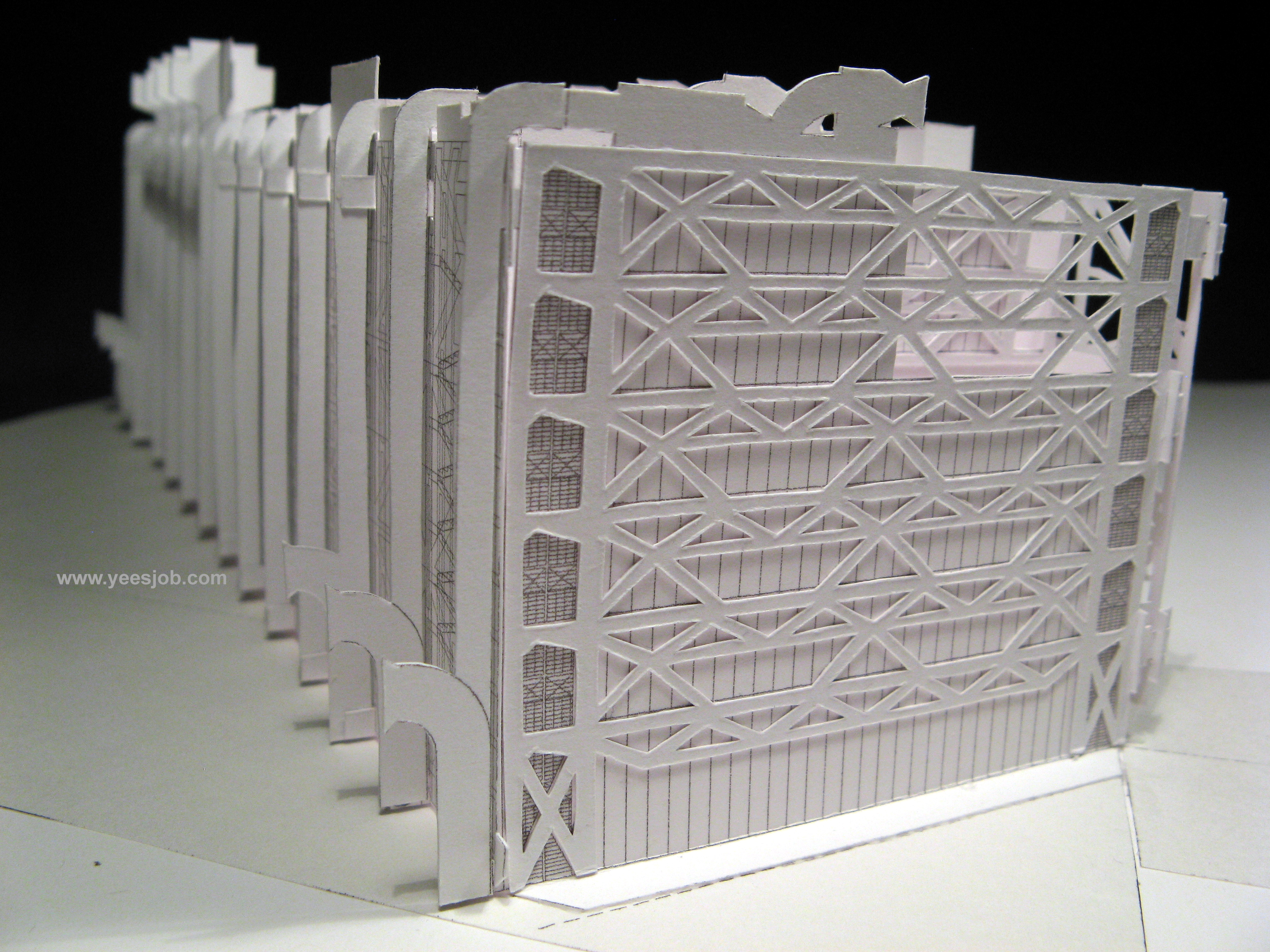 Pompidou Pop up Kirigami Origamic Architecture 09.JPG