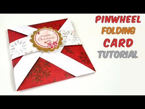 Pop up card - How to make Pinwheel Folding Card for Christmas - Easy diy crafts ideas by Giulia