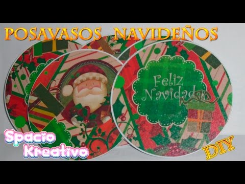 Posavasos Navide&amp;ntilde;o con CD's Reutilizados