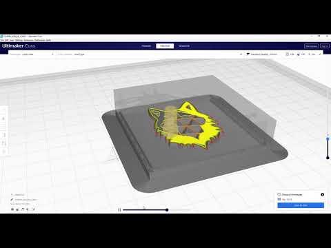 Previsualizaci&oacute;n de un molde con dise&ntilde;o de lobo.