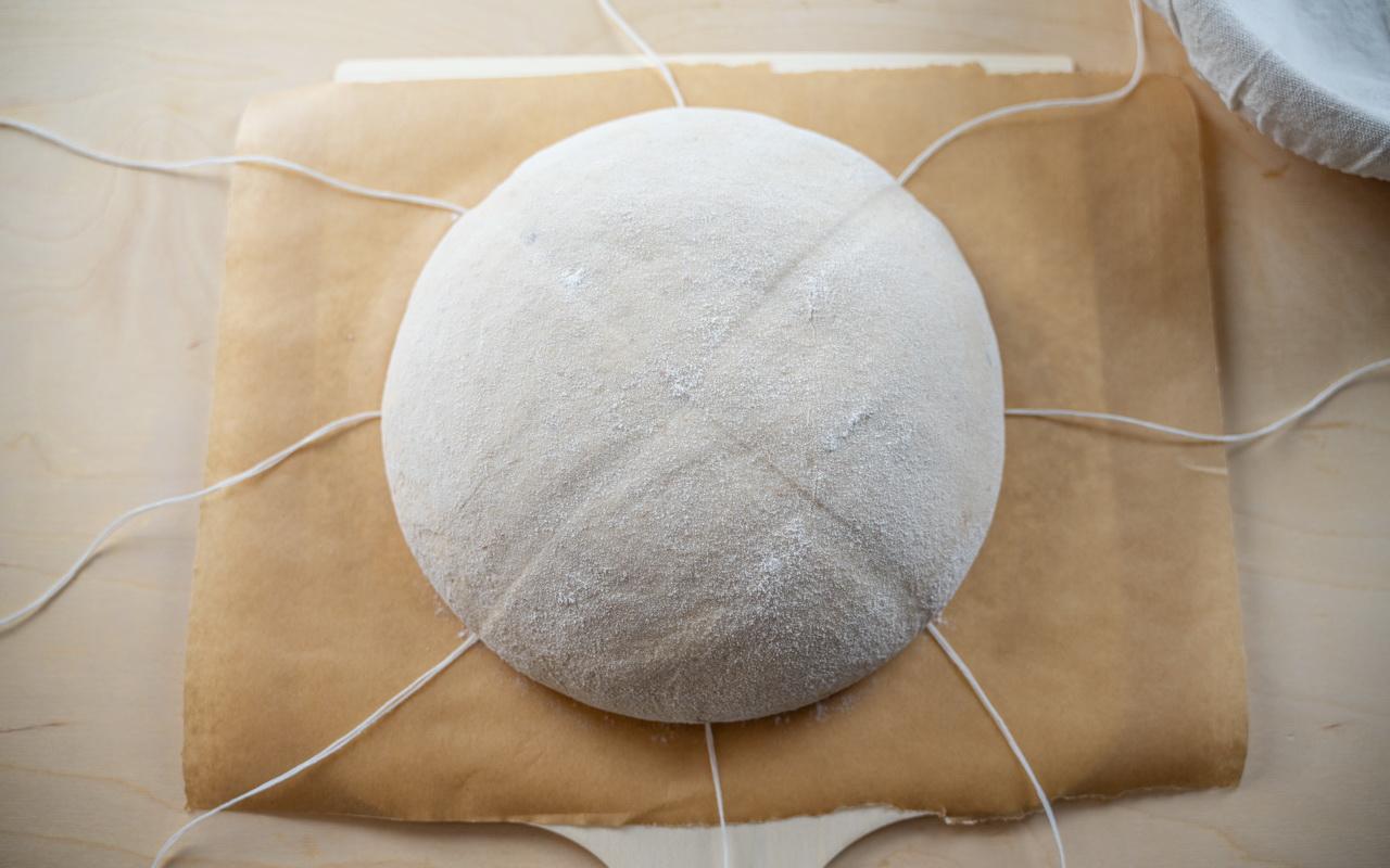 Pumpkin Spice Sourdough Bread - Before Tying Up With Twine.jpg