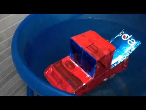 Put put boat made out of waste