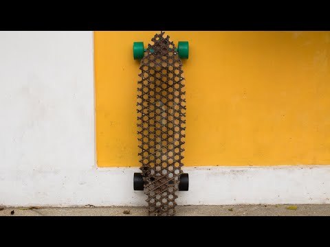 Quarter Iso-Grid Cardboard Skateboard