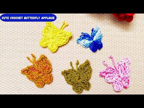 Quick and Simple Crochet Butterfly Applique Easy Crochet Tutorial