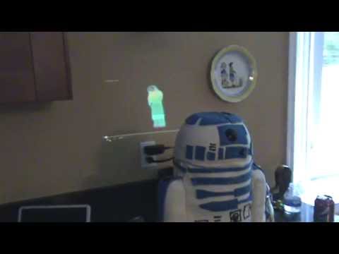 R2-D2 Birthday Cake with Projected Leia Message