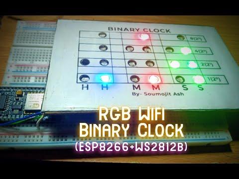 RGB Wifi Binary Clock (ESP8266+WS2812b)