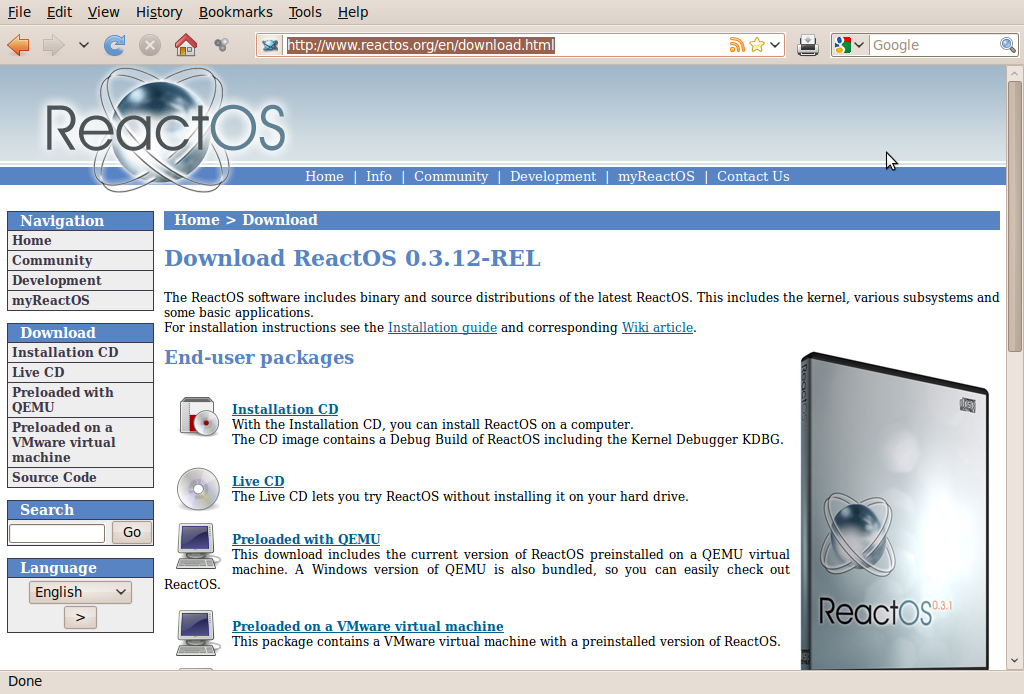 ReactOS Website.png