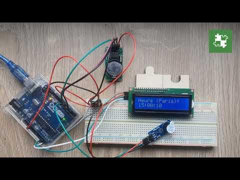 Real Time Clock : Arduino UNO + DS1302 RTC Module + Buzzer + LCD 16x2 I2C // Horloge en temps r&eacute;el