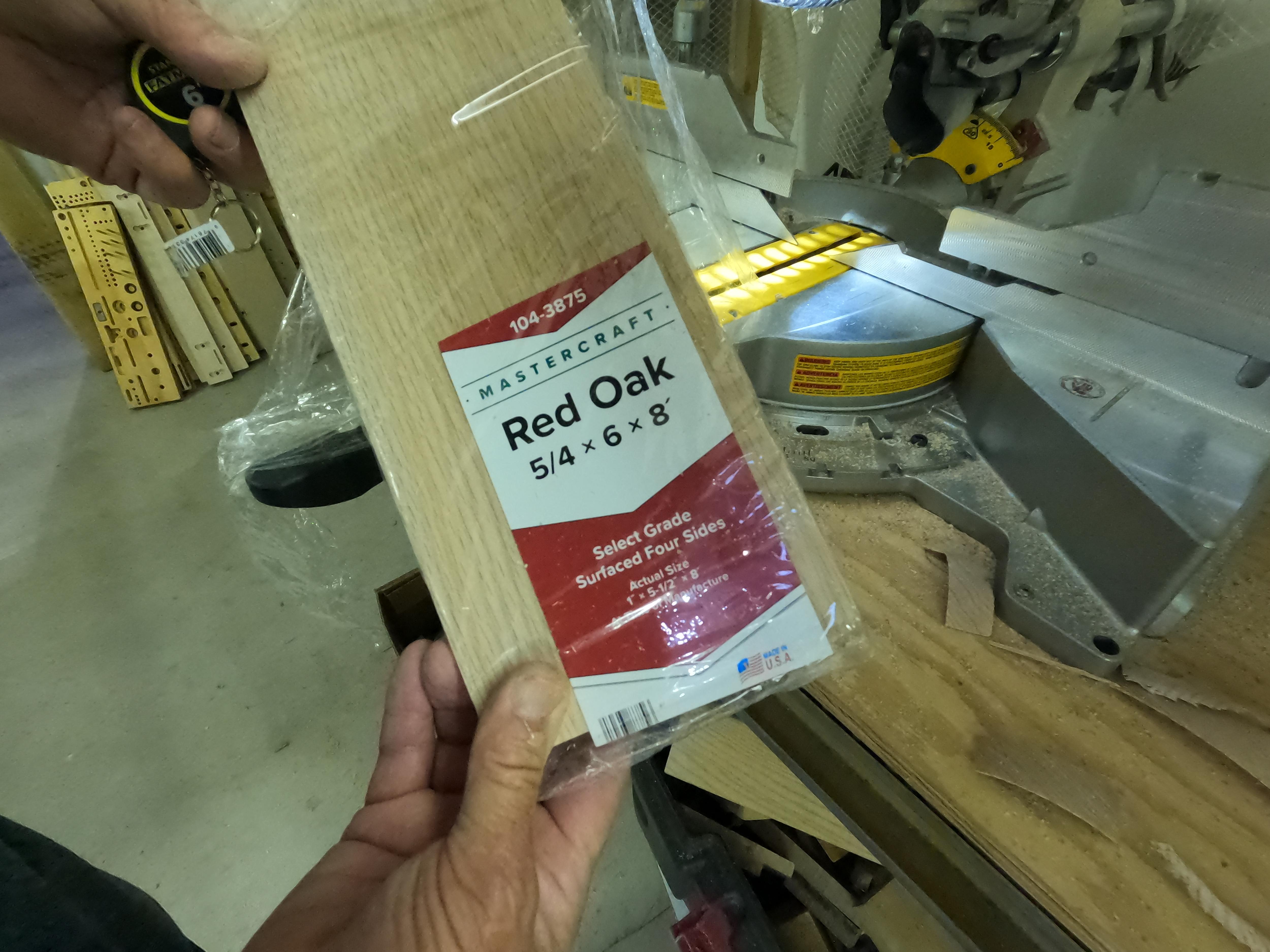 Red Oak Board from Menards.JPG