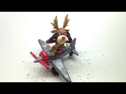 Reindeer in the airplane/ Rena no avi&amp;atilde;o- Polymer clay (Fimo soft)