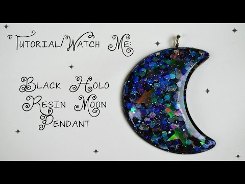 Requested Tutorial - Black Holo Crescent Moon Pendant